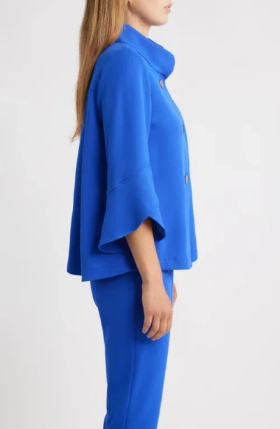 Ming Wang Bell Sleeve Crepe Jacket