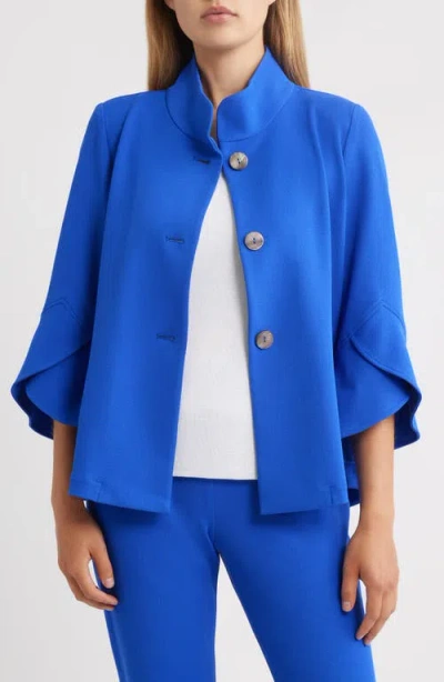 Ming Wang Bell Sleeve Crepe Jacket