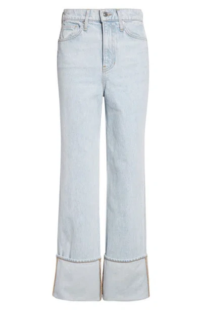 Veronica Beard Dylan High-rise Straight Cuffed Ankle Jeans