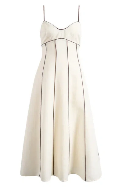 Ever New Roma Contrast Piping Midi Dress