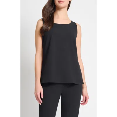 Ming Wang Deco Scoop Neck Stretch Crepe Tank