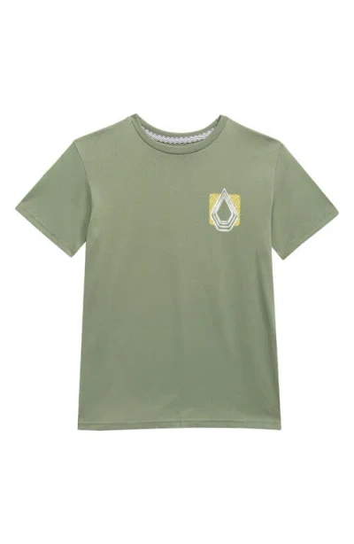 Volcom Kids' Plated Cotton Blend Graphic T-shirt In Green