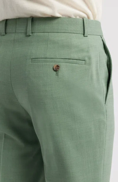 Nordstrom Trim Fit Flat Front Stretch Wool Dress Pants In Green