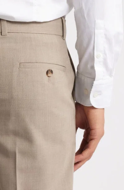 Nordstrom Trim Fit Flat Front Stretch Wool Dress Pants In Brown