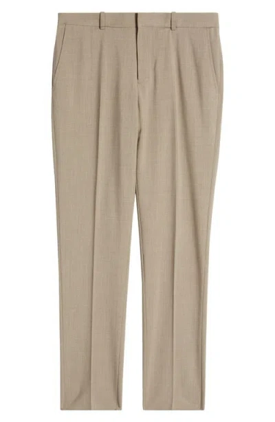 Nordstrom Trim Fit Flat Front Stretch Wool Dress Pants In Brown