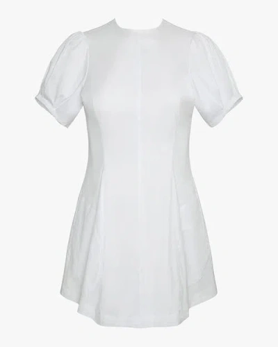 Weworewhat Puff Sleeve Peplum Mini Dress In White