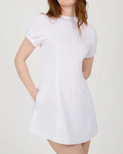 Weworewhat Puff Sleeve Peplum Mini Dress In White