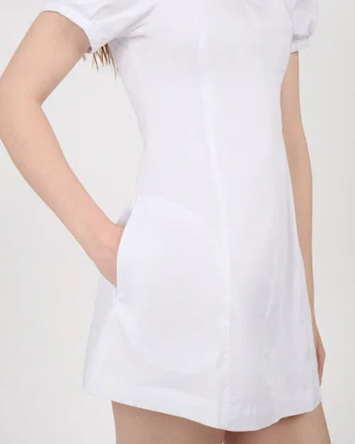 Weworewhat Puff Sleeve Peplum Mini Dress In White