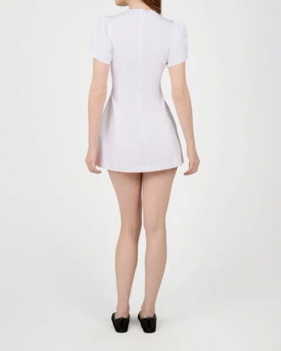 Weworewhat Puff Sleeve Peplum Mini Dress In White