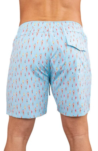 Maceoo Swim Lion Pool Swim Trunks In Blue