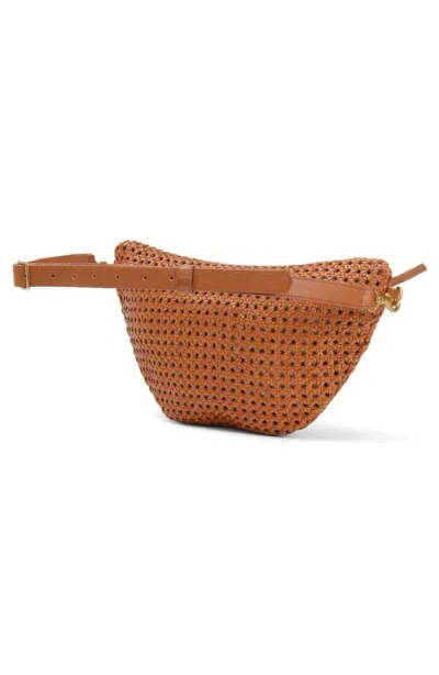 Clare V Grande Fanny Woven Checker Leather Belt Bag