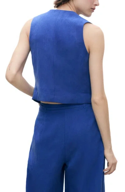 Mango Suit Vest In Blue
