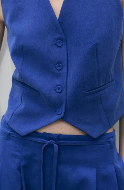 Mango Suit Vest In Blue
