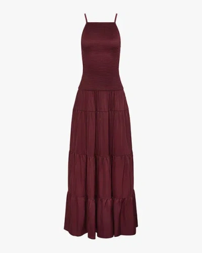 Weworewhat Smocked Drop Waist Maxi Dress In Burgundy