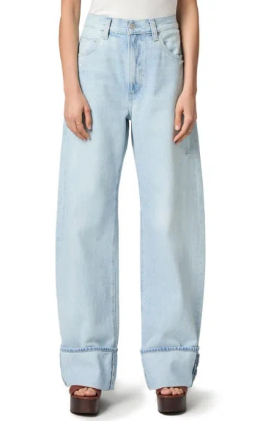 Paige Arellia High Rise Wide Cuff Jeans In Flowers Distressed