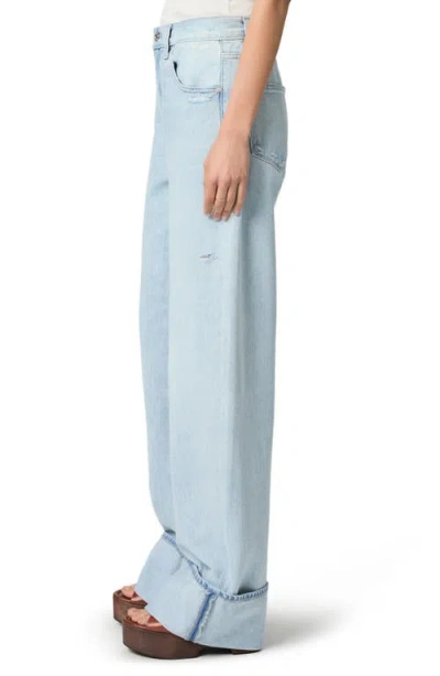 Paige Arellia High Rise Wide Cuff Jeans In Flowers Distressed