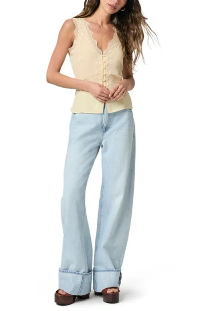Paige Arellia High Rise Wide Cuff Jeans In Flowers Distressed