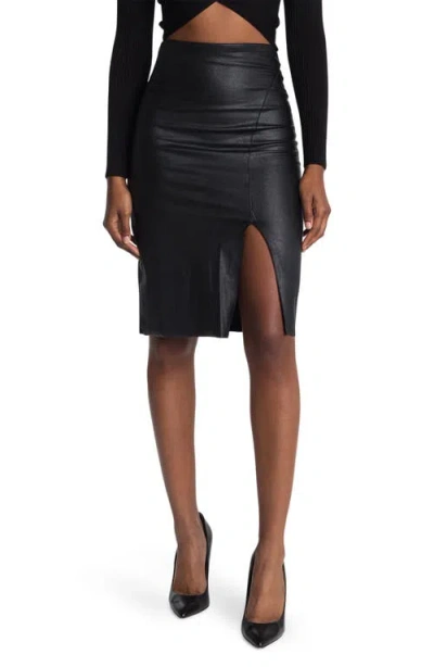 Ookie & Lala Ookie And Lala Faux Leather Side Slit Skirt