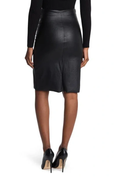 Ookie & Lala Ookie And Lala Faux Leather Side Slit Skirt