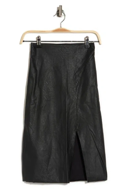 Ookie & Lala Ookie And Lala Faux Leather Side Slit Skirt