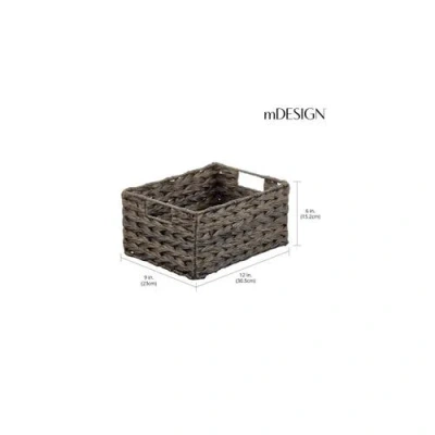 Mdesign Woven Farmhouse Pantry Food Storage Bin Basket Box, 6 Pack