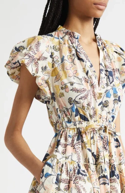 Ulla Johnson Izel Floral Print Minidress In Neutral