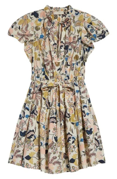 Ulla Johnson Izel Floral Print Minidress In Neutral