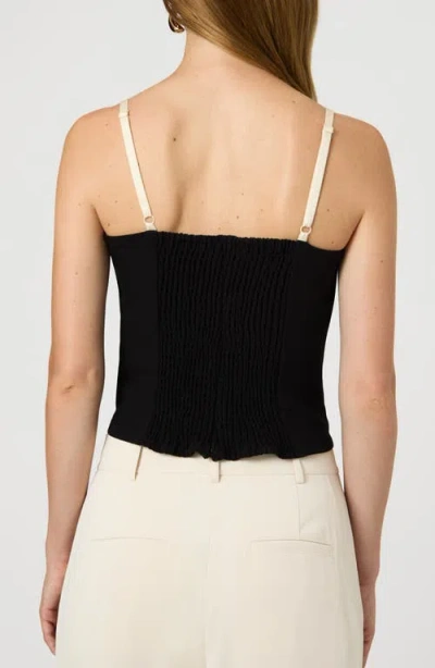 French Connection Womens Button Down Solid Strapless Top In Black