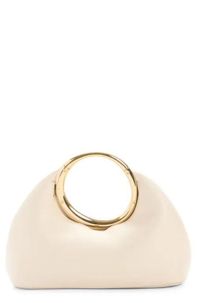Jacquemus Curved Silhouette Smooth Finish Gold-tone Circular Handles