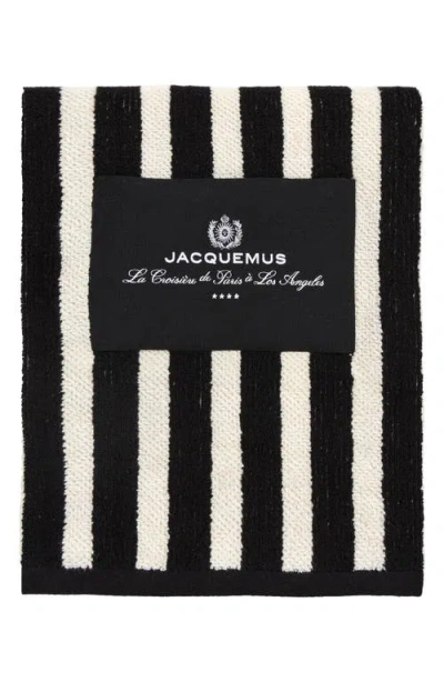Jacquemus La Serviette Croisière Beach Towel In Black