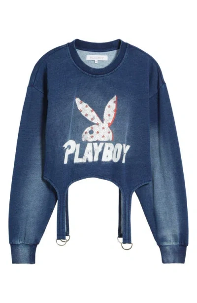 Ptcl X Playboy Embellished Crop D-ring Sweatshirt