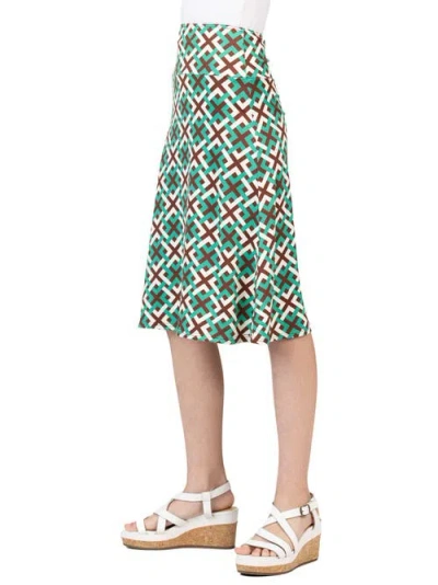 24sevenkid Green Geo Print Knee Length Skirt