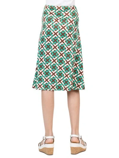 24sevenkid Green Geo Print Knee Length Skirt