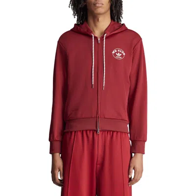 Adidas Originals Adidas By Wales Bonner Bordeaux Hooded Sweatshirt In Cotton Blend In Red