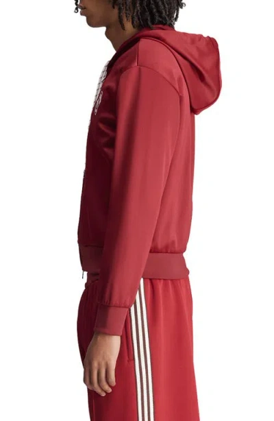 Adidas Originals Adidas By Wales Bonner Bordeaux Hooded Sweatshirt In Cotton Blend In Red