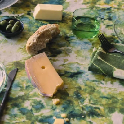 Goldie Home Green Marble Tablecloth