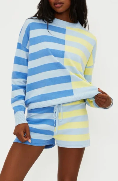 Beach Riot Callie Cotton Blend Sweater In Blue