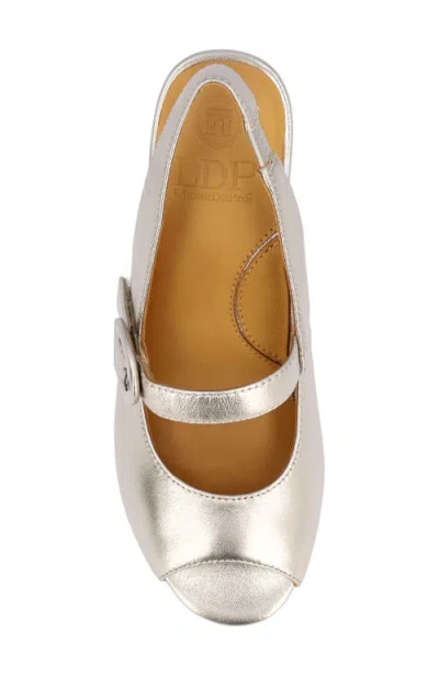 L'amour Des Pieds Merryn Slingback Sandal In Gold