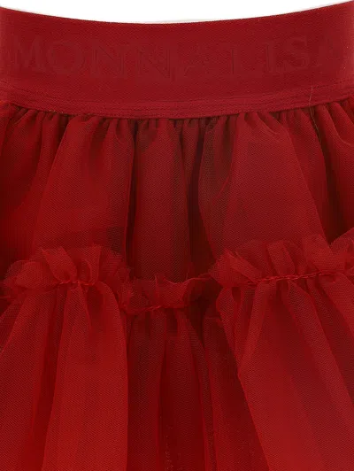 Monnalisa Silk-touch Tulle Skirt In Red
