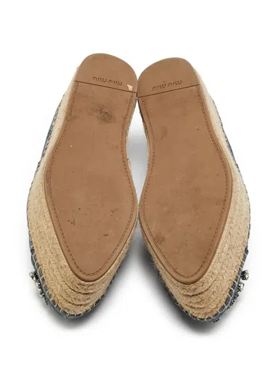 Pre-owned Miu Miu 2024 50mm Denim Espadrilles