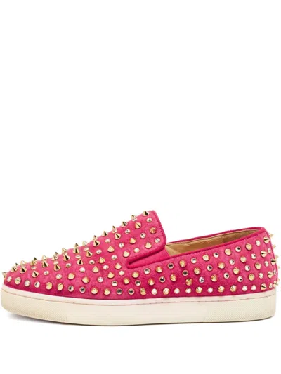 Pre-owned Christian Louboutin 2024 Spike Sneakers In Pink