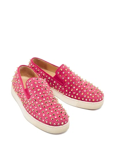 Pre-owned Christian Louboutin 2024 Spike Sneakers In Pink