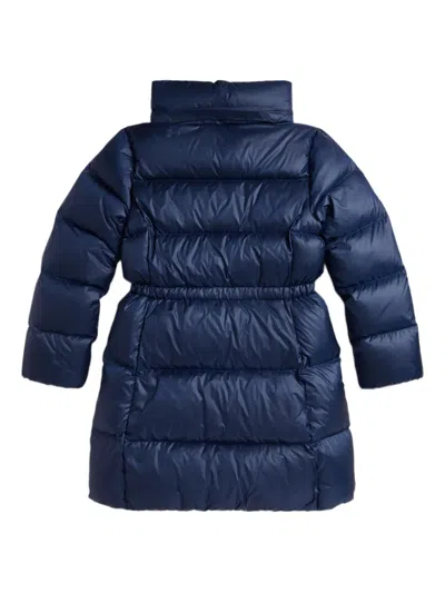 Polo Ralph Lauren Hooded Long Padded Coat In Blue