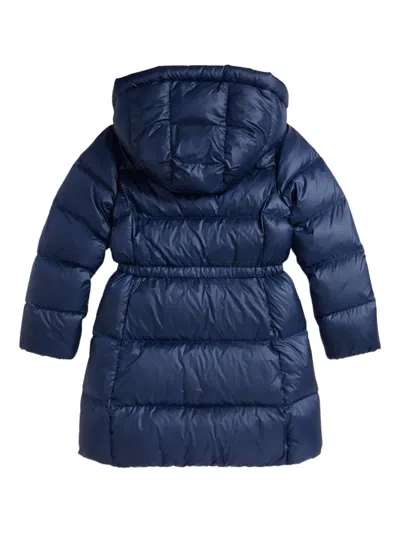 Polo Ralph Lauren Hooded Long Padded Coat In Blue