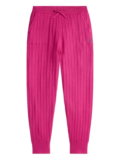 Polo Ralph Lauren Cable-knit Cotton Pants In Pink
