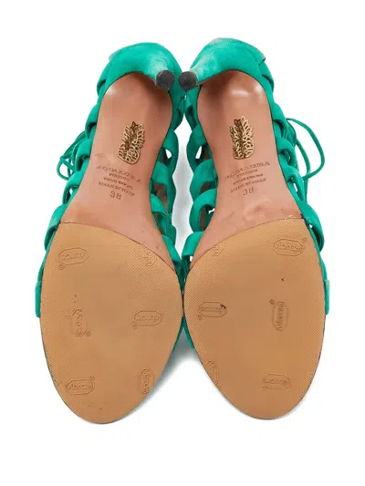 Pre-owned Aquazzura 115mm  Lace-up Cage Sandals
