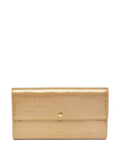 Pre-owned Louis Vuitton Mahina Monogram Leather Wallet In Neutral