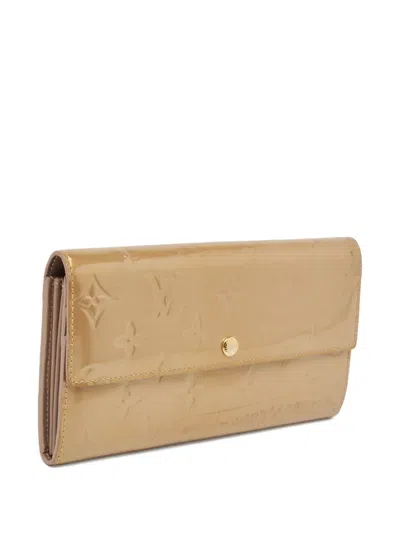 Pre-owned Louis Vuitton Mahina Monogram Leather Wallet In Neutral
