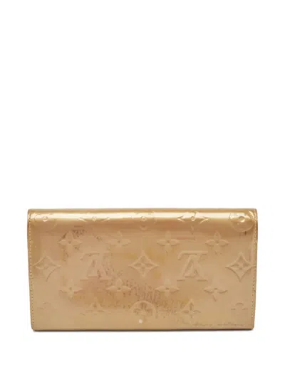 Pre-owned Louis Vuitton Mahina Monogram Leather Wallet In Neutral