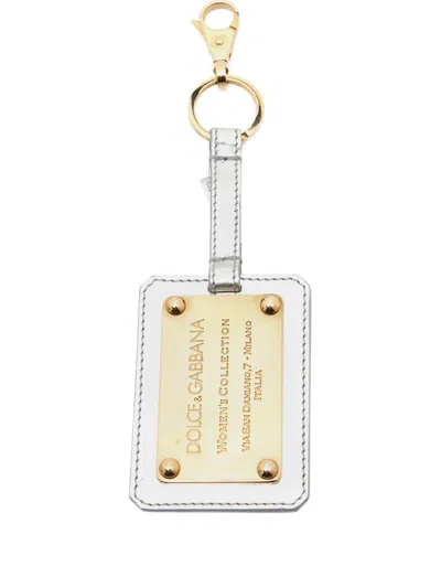 Pre-owned Dolce & Gabbana Leather Plaque-embellished Keyring